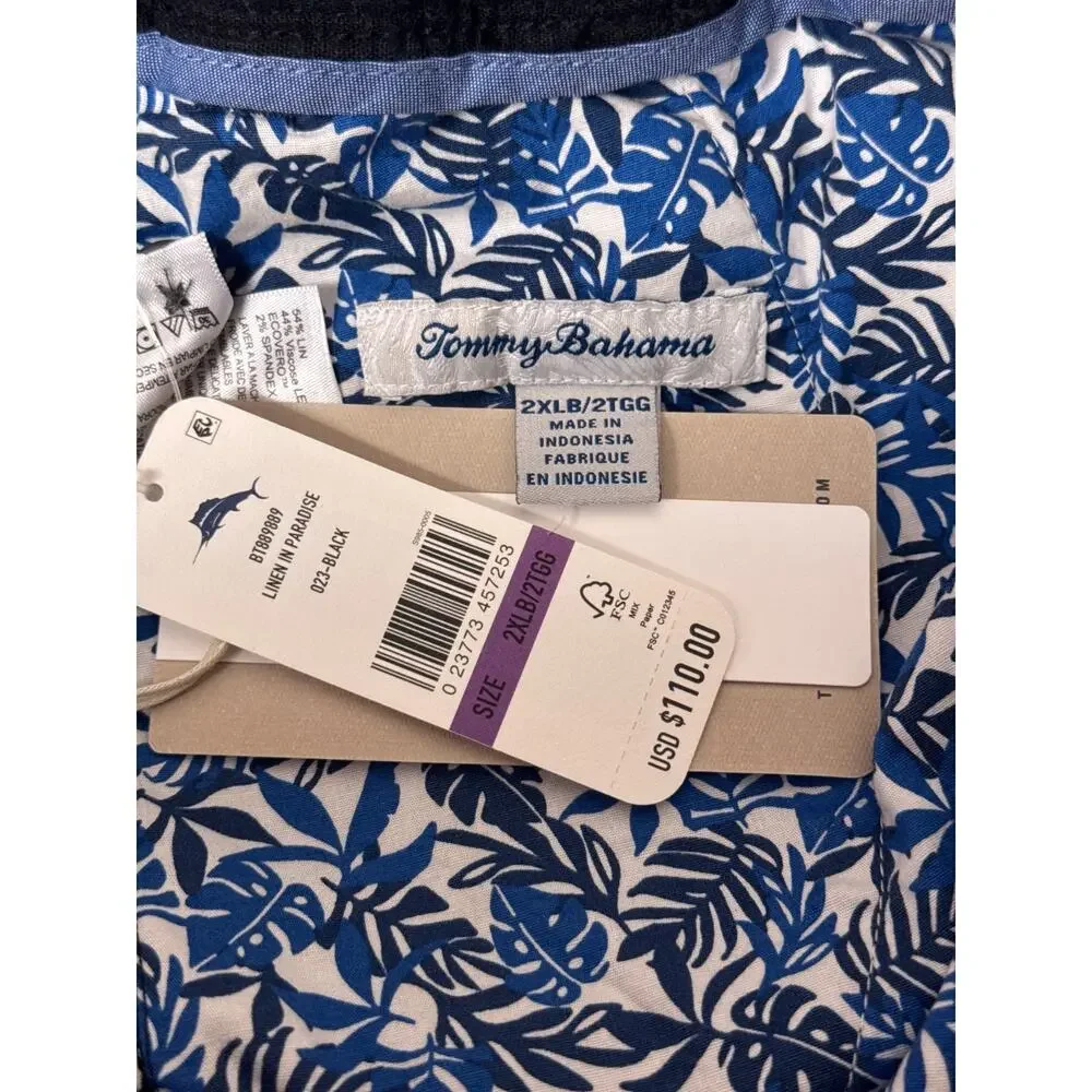 Tommy Bahama Linen in Paradise Shorts 2XLB Mens Black